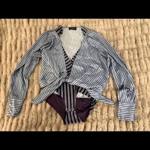 ZARA striped bodysuit size Small